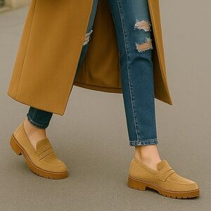 Vionic Cheryl II Suede Loafers Women’s Sz 12W Camel Brown Tan Slip-On Shoes NWB